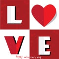 LOVE Happy Valentines day card, Font Type