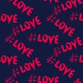 Love hashtags seamless vector pattern.