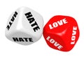 Love hate dices Royalty Free Stock Photo