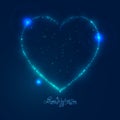 Love heart background from beautiful bright stars Royalty Free Stock Photo