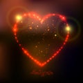 Love heart background from beautiful bright stars Royalty Free Stock Photo