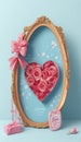 love heart background, frame with hearts, heart and flowers gift, heart shaped box