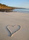 Love heart on beach Royalty Free Stock Photo