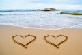 Love heart on beach Royalty Free Stock Photo