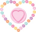 Love heart big shape made our of sweets or candy