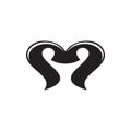 Love heart black dark symbol vector