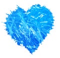 Love Heart . Blie Heart . Ice Shape. Royalty Free Stock Photo