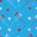 love heart blue fresh ice symbol seamless pattern vector