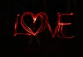 Love and heart - blur photo of red lamps