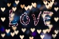 Love on the heart bokeh - Valentine's Day background Royalty Free Stock Photo