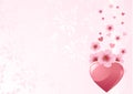 Love heart and cherry blossom Royalty Free Stock Photo