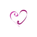 Love heart curl abstract valentine logo