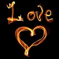 Love heart of fire Royalty Free Stock Photo