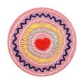 love heart flower mind spiritual craft healing mental embroidery mandala handmade leisure hobby sewing illustration design art Royalty Free Stock Photo