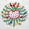 love heart flower mind spiritual craft healing mental embroidery mandala handmade leisure hobby sewing illustration design art Royalty Free Stock Photo