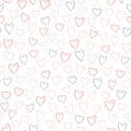 Love Heart Hand Drawn Seamless Pattern Valentines Day Background Peach