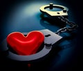 Love heart in handcuffs Royalty Free Stock Photo
