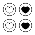 Love, heart icon on circle line. Like symbol vector