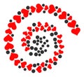 Love Heart Icon Spiral Curl Collage