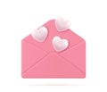 love heart in letter message