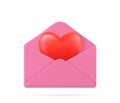 love heart in letter message