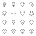 Love, heart line icons set Royalty Free Stock Photo