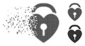 Love Heart Lock Dissipated Pixel Halftone Icon