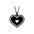 Love heart locket icon