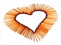 Love heart of matches Royalty Free Stock Photo