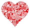 Love Heart Mosaic Icon for BigData and Computing