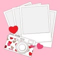 Love and heart photo camera background Royalty Free Stock Photo