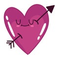 love heart pierced arrow romantic in cartoon style design Royalty Free Stock Photo