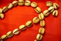 Love heart from pistachio nuts Royalty Free Stock Photo