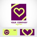 Love heart purple logo icon Royalty Free Stock Photo