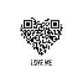 Love heart qr code buy concept vector Royalty Free Stock Photo