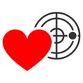 Love Heart Radar Flat Icon