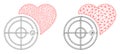 Love Heart Radar Icon - Vector Triangle Mesh