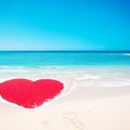 Love heart romantic beach Royalty Free Stock Photo