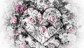 Love Heart & Roses For The Lady Royalty Free Stock Photo