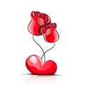 Love heart roses Royalty Free Stock Photo