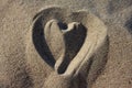 Love heart on sand Royalty Free Stock Photo