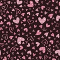 valentine day heart seamless pattern in dark color gift paper