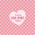 Love Heart Seamless Pattern on Romantic Pastel Color. Vector Illustration.