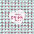 Love Heart Seamless Pattern on Romantic Pastel Color. Vector Illustration. Royalty Free Stock Photo