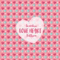 Love Heart Seamless Pattern on Romantic Pastel Color. Vector Illustration.