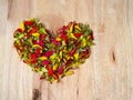 Love heart shape from colorful flower Royalty Free Stock Photo