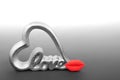 Love Heart Shape Sign and Luscious Red Lips