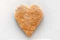 Love heart shape toast on white Royalty Free Stock Photo