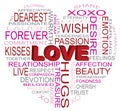 Love Heart Shape Word Cloud Illustration