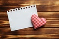 Love heart and sheet of blank paper Royalty Free Stock Photo